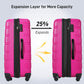 HouseOfZazla pink hardshell luggage set with TSA lock and matching suitcases