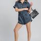 Umgee Button Down Charmeuse Romper - Farnelli