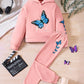 Childrens's Butterfly Print Hoodie & Pants Set - Farnelli