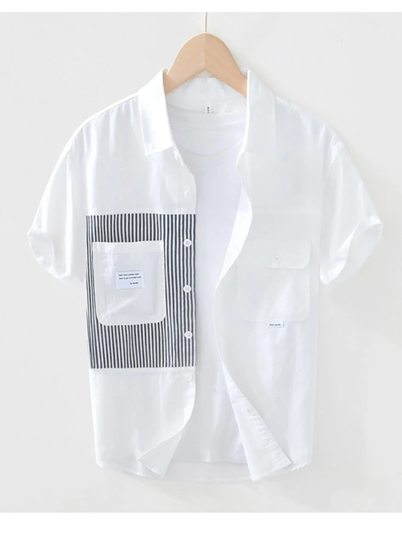 Men's Striped Button Front Short Sleeve Shirt - Farnelli