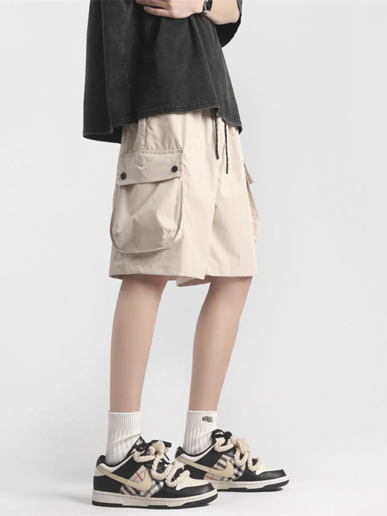 Men's Plus Size Casual Cargo Shorts with Drawstring - Farnelli