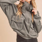 Aemi + Co Exposed Seam Half Zip Sweatshirt with Pockets - Farnelli