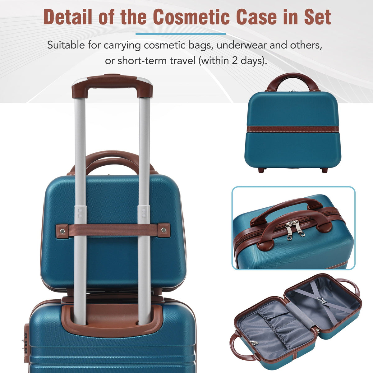 HouseOfZazla 4-piece hardshell luggage set with TSA locks in multiple colors