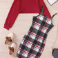 Children's Plaid Print Long Sleeve Dress Set - Farnelli