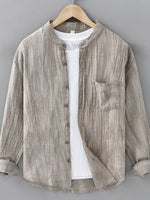 Men's Plus Size Button Up Long Sleeve Shirt - Farnelli