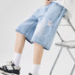 Men's Distressed Loose Fit Denim Shorts - Farnelli