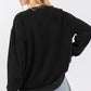 SAGE + FIG USA Letter Patch Round Neck Sweatshirt - Farnelli