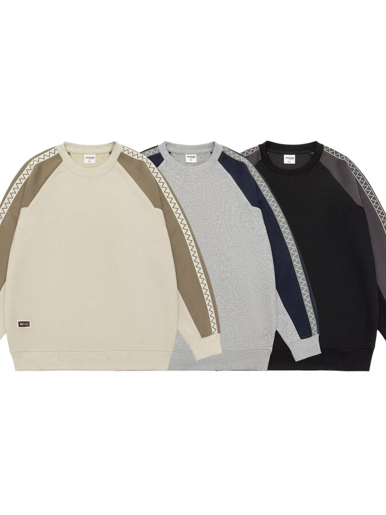 Men's Plus Size Contrast Raglan Sleeve Casual Sweatshirt - Farnelli