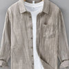 Men's Plus Size Button Up Long Sleeve Shirt - Apricot