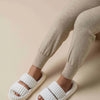 Open Toe Fluff Platform Slippers - White