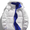 Men's Full Size Contrast Hooded Jacket with Drawstring Hem Plus Size - White