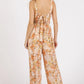 Mittoshop Flower Print Gathered Bust Sleeveless Jumpsuit - Farnelli