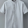 Men's Plus Size Button Up Short Sleeve Shirt - Grey