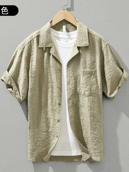 Men's Plus Size Button Up Short Sleeve Shirt - Farnelli