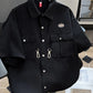 Men's Plus Size Waffle Texture Button Up Shirt - Farnelli