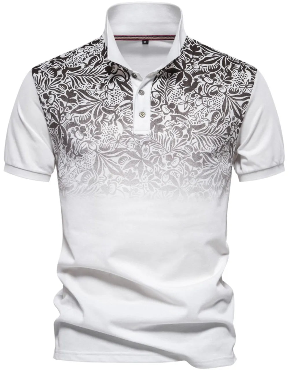 Men's Printed Collared Neck Short Sleeve Polo - Farnelli