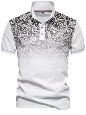 Men's Printed Collared Neck Short Sleeve Polo - Farnelli