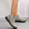 Round Toe Platform Boots - Gray