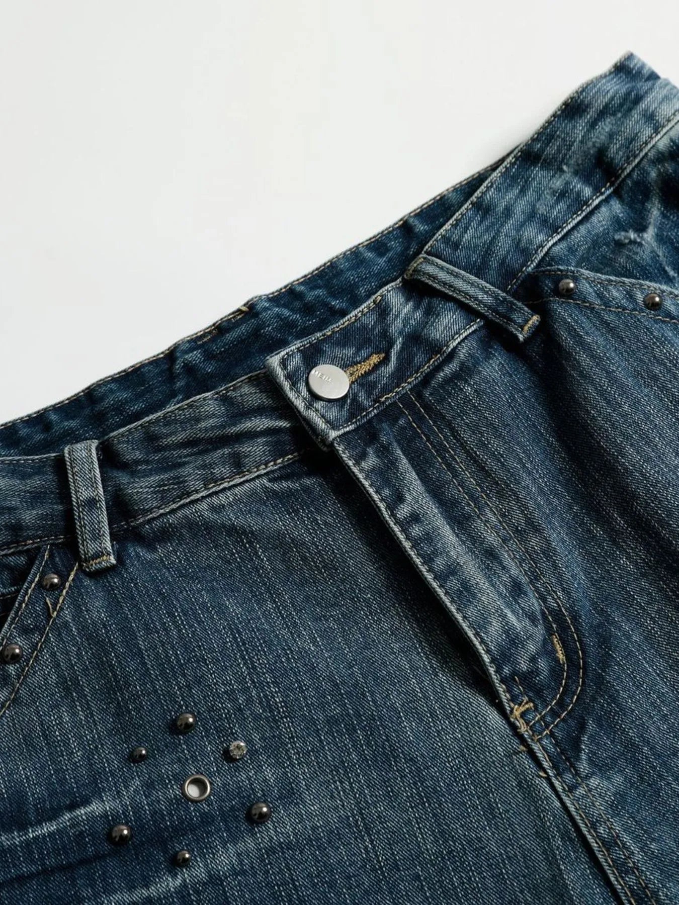 Men's Washed Wide Leg Jeans - Farnelli