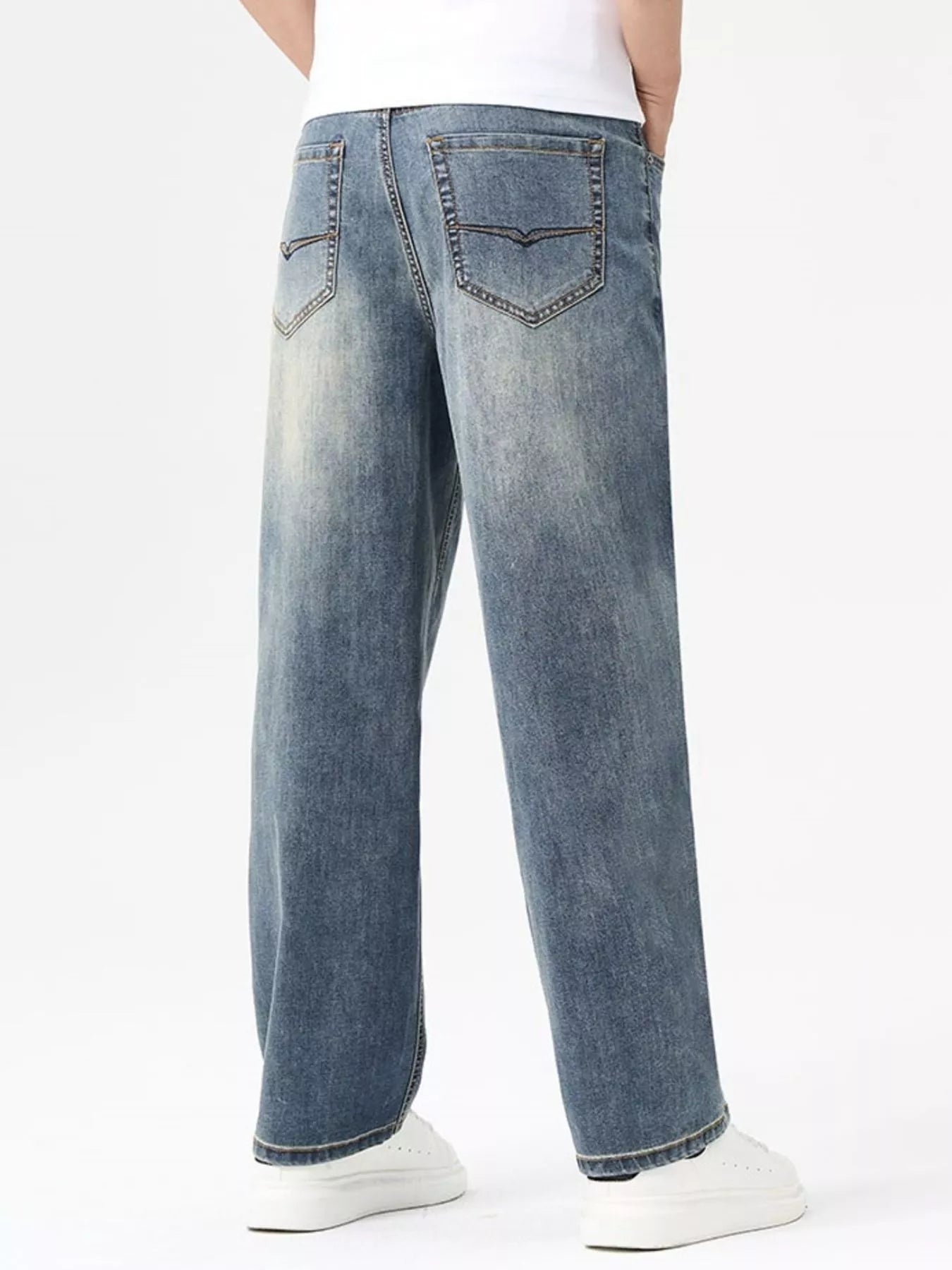 Men's Relaxed Fit Washed Jeans - Farnelli