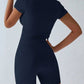 Round Neck Short Sleeve Top and Shorts Set - Farnelli