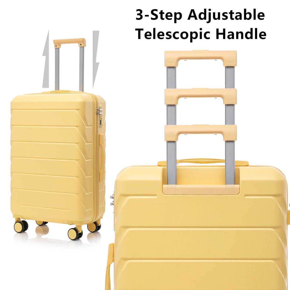 HouseOfZazla 3-piece spinner wheel luggage set with combination locks