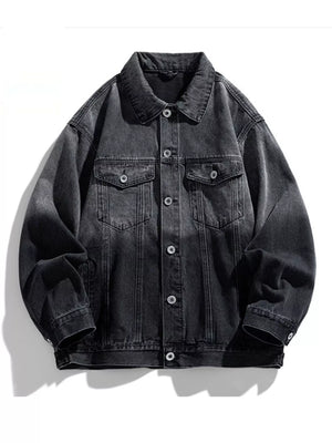 Men's Washed Button Up Denim Jacket - Farnelli