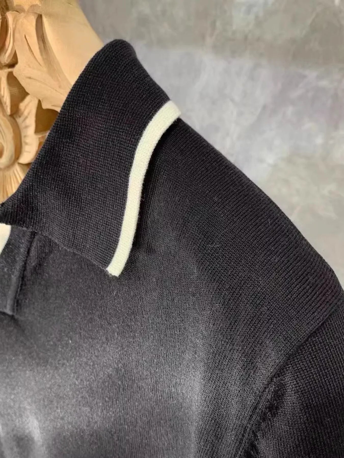 Men's Full Size Contrast Trim Short Sleeve Knit Polo Plus Size - Farnelli