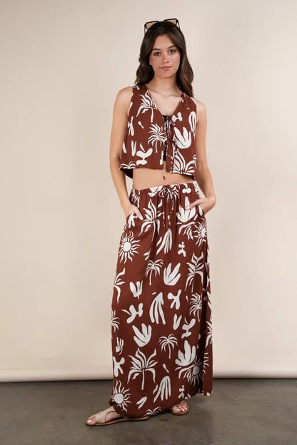 VERY J Printed Resort Midi Skirt - Farnelli