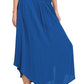 Zenana Woven Crinkle Smocked Waist Maxi Skirt W Pockets - Farnelli