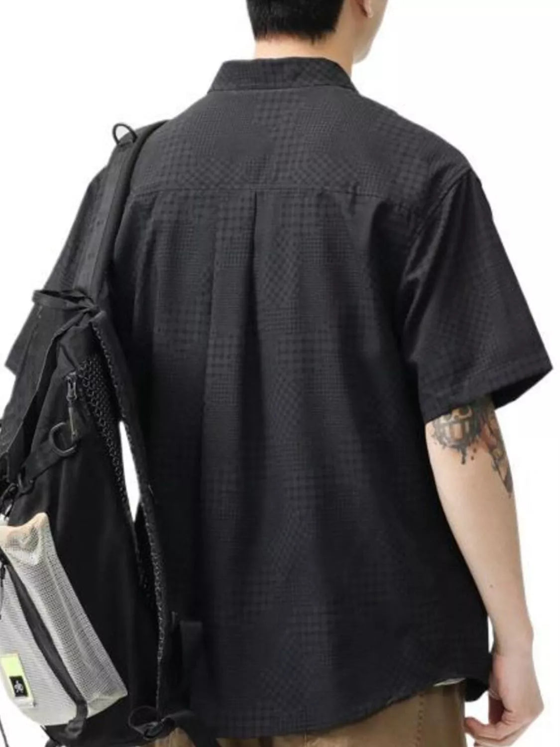 Men's Plus Size Plaid Button Up Short Sleeve Shirt - Farnelli