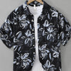 Men's Plus Size Printed Button-Up Casual Shirt - Grey