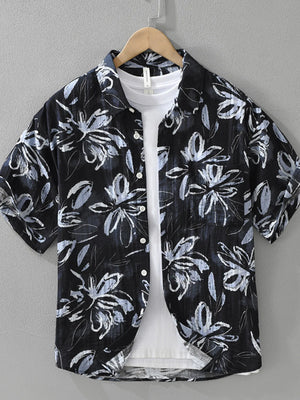 Men's Plus Size Printed Button-Up Casual Shirt - Farnelli