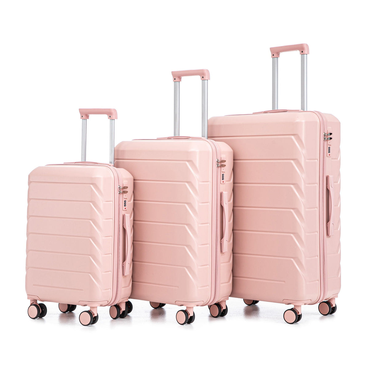 HouseOfZazla 3-piece spinner wheel luggage set with combination locks