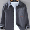 Men's Plus Size Button Up Long Sleeve Shirt - Dark Gray