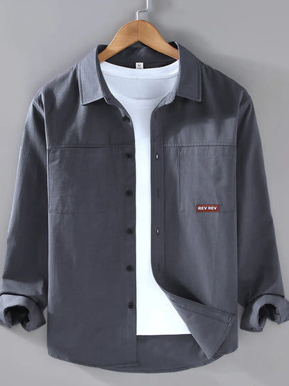 Men's Plus Size Button Up Long Sleeve Shirt - Farnelli