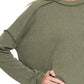 Zenana Full Size Exposed Seam Long Sleeve Corded Rib Knit Top Plus Size - Farnelli