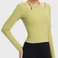 Millennia Halter Neck Long Sleeve Sporty Top - Farnelli