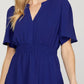 She + Sky Ruffled Hem Notched Flutter Sleeve Mini Dress - Farnelli