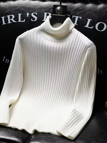 Men's Ribbed Turtleneck Long Sleeve Sweater - Farnelli
