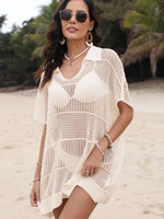 Hollow Out Collared Neck Cover-Up - Farnelli