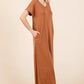 BOMBOM Ribbed Short Sleeve Wide Leg Jumpsuit - Farnelli