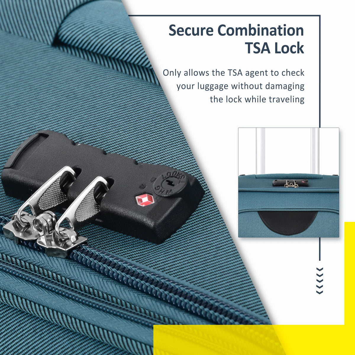 HouseOfZazla expandable softside luggage 3-piece set with spinner wheels in multiple colors