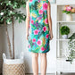 Heimish Full Size Floral Johnny Collar Sleeveless Dress Plus Size - Farnelli