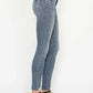 Judy Blue Full Size Tummy Control Vintage Wash Hem Destroy Skinny Jeans - Farnelli