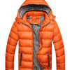 Men's Plus Size Lightweight Hooded Puffer Jacket - Orange