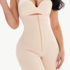 Full Size Lace Detail Zip-Up Under-Bust Shaping Bodysuit - Beige