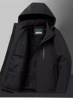Men's Plus Size Warm Fleece Lined Hooded Winter Coat - Farnelli