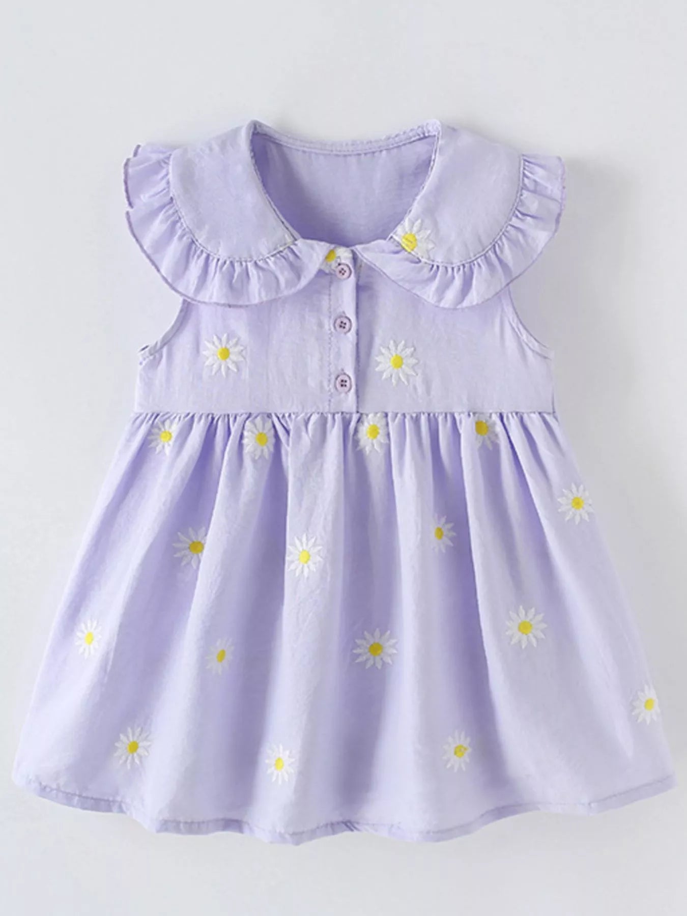 Children's Daisy Peter Pan Collar Sleeveless Dress - Farnelli