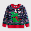 Children's Christmas Tree Round Neck Sweater - Navy